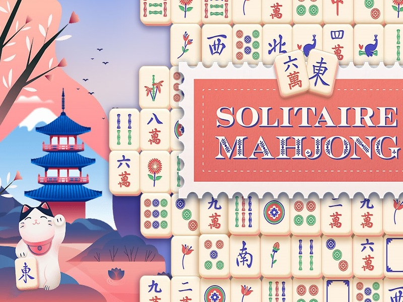 Leikur Solitaire Mahjong á netinu