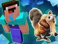 Leikur Noob Parkour: Snjóaldur á netinu
