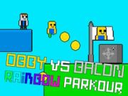Leikur Obby gegn Bacon Regnbogaparkour á netinu