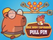 Leikur Bjarga baby capybaras Pull Pin á netinu