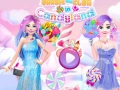 Leikur Barbie og Elsa í Sælgætislandinu á netinu