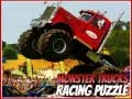 Leikur Monster Trucks keppni puzzli á netinu Leikur Monster Trucks keppni puzzli á netinu