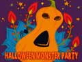 Leikur Halloween Monster Party Púsla á netinu