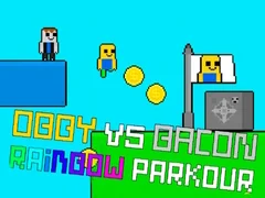 Leikur Obby gegn Bacon Regnbogaparkour á netinu