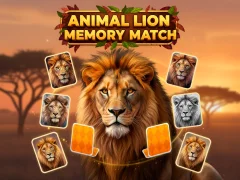 Leikur Animal Lion Memory Match á netinu