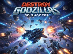 Leikur Eyðilegðu Godzillas: 3D Shooter á netinu