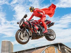Leikur Alvöru mótorhjól Super Hero Stunt 3D á netinu