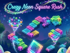 Leikur Brjálað Neon Square Rush á netinu