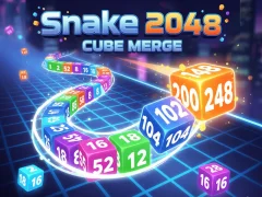 Leikur Snake 2048: Cube Merge á netinu