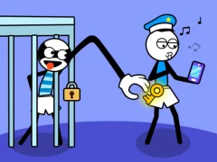 Leikur Stickman tröll þjófur þraut á netinu