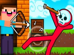 Leikur Noob Archer vs Stickman Zombie á netinu