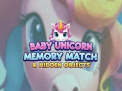 Leikur Baby Unicorn Memory Match & Falda hluti á netinu