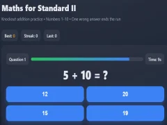 Leikur Stærðfræði fyrir Standard II á netinu