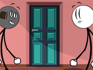 Leikur Stickman hurðir og eyja á netinu
