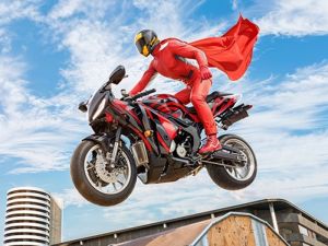 Leikur Alvöru mótorhjól Super Hero Stunt 3D á netinu