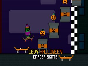 Leikur Obby Halloween Danger Skate á netinu