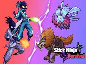 Leikur Stick Ninja Survival á netinu