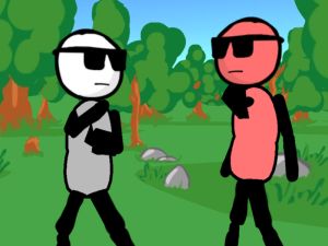 Leikur Stickman Gun- Minni bardagi á netinu