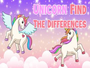 Leikur Unicorn Finndu muninn á netinu