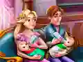 Leikur Fjölskyldudagur Rapunzel-tvíburanna á netinu