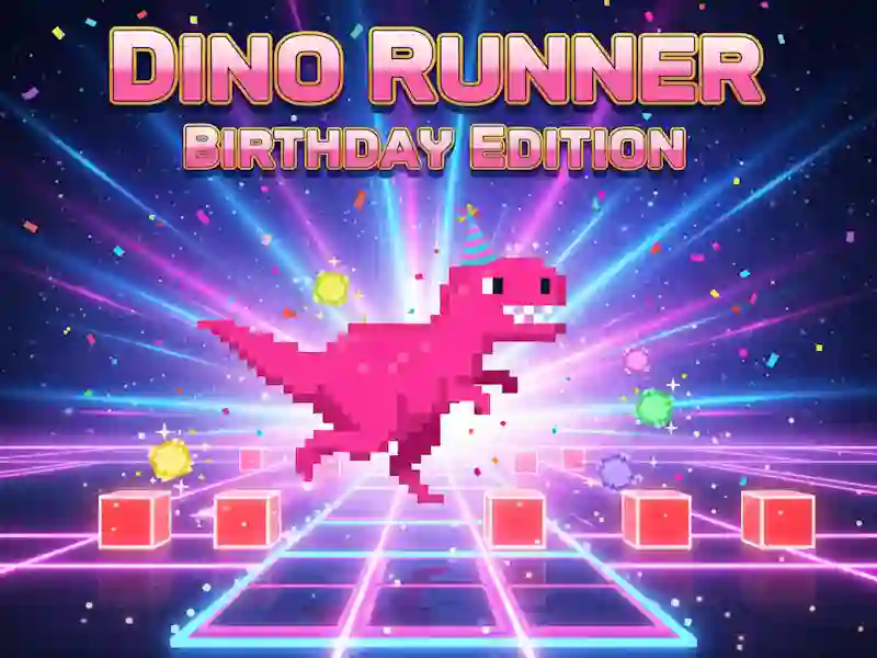 Leikur Dino Runner afmælisútgáfa á netinu