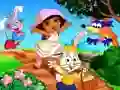 Leikur Dora Gleði Páska. Finndu munina á netinu