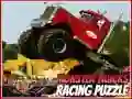 Leikur Monster Trucks keppni puzzli á netinu Leikur Monster Trucks keppni puzzli á netinu
