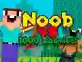 Leikur Noob gegn 1000 zombum á netinu