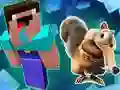 Leikur Noob Parkour: Snjóaldur á netinu