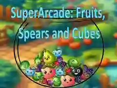 Leikur SuperArcade: Ávextir, Spjót og Cúb á netinu
