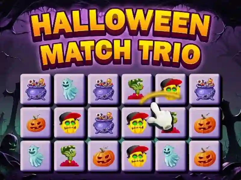 Leikur Halloween Match Trio á netinu Leikur Halloween Match Trio á netinu