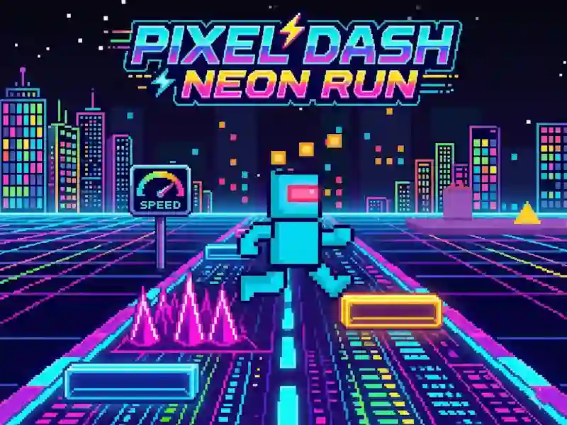 Leikur Pixel Dash Neon Run á netinu