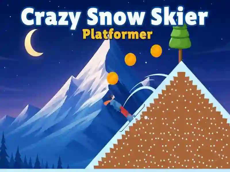Leikur Crazy Snow Skier: Platformer á netinu