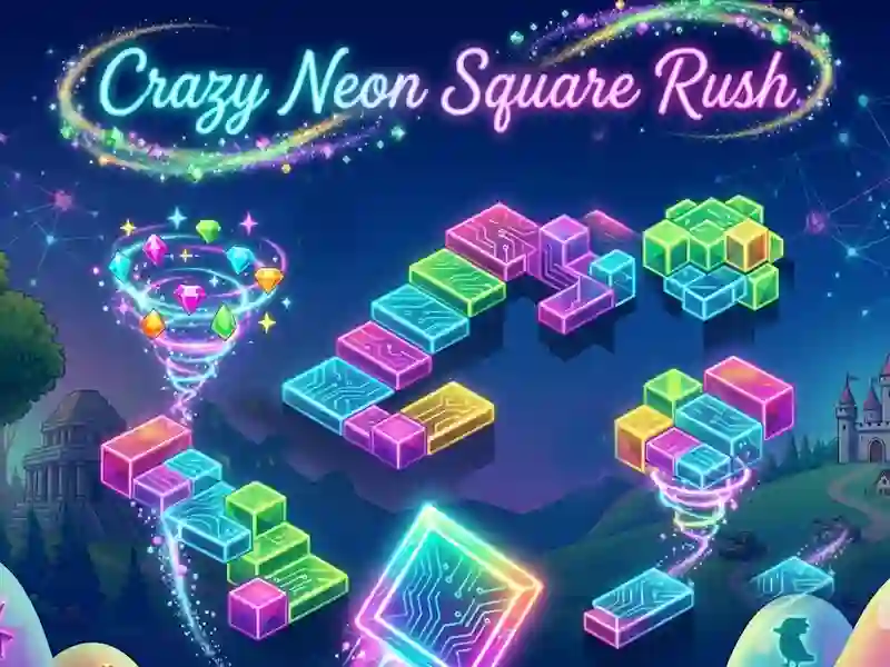 Leikur Brjálað Neon Square Rush á netinu