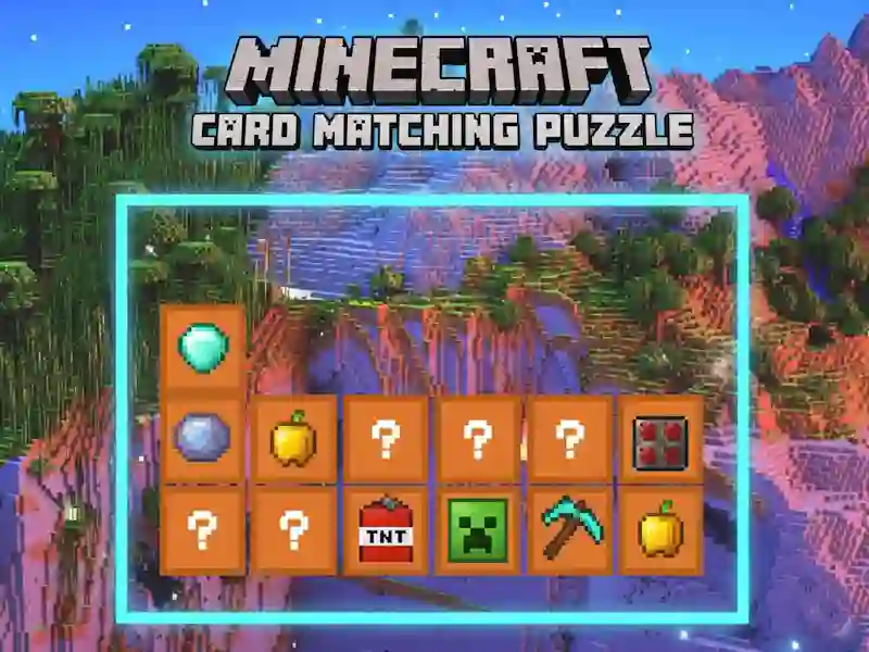 Leikur Minecraft Card Matching Puzzle á netinu