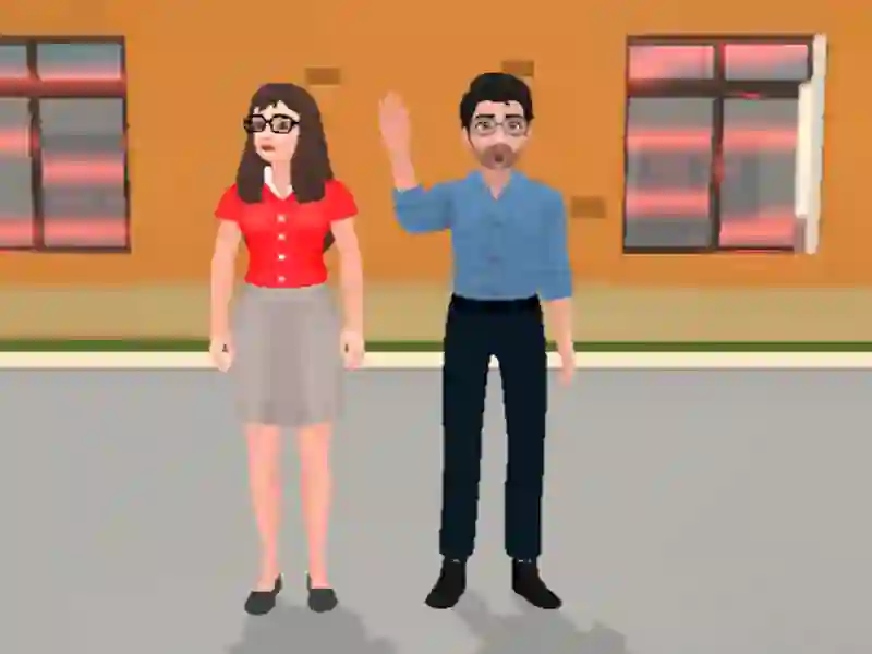 Leikur Skólasögur: kennarinn Sim á netinu