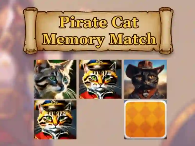 Leikur Pirate Cat Memory Match á netinu