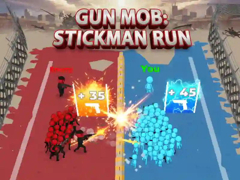 Leikur Gun Mob: Stickman Run á netinu