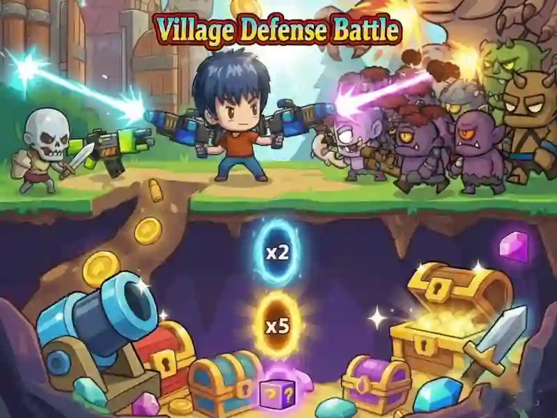 Leikur Village Defense Battle á netinu