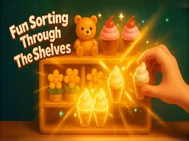 Leikur Skemmtileg flokkun í gegnum hillurnar á netinu Leikur Skemmtileg flokkun í gegnum hillurnar á netinu