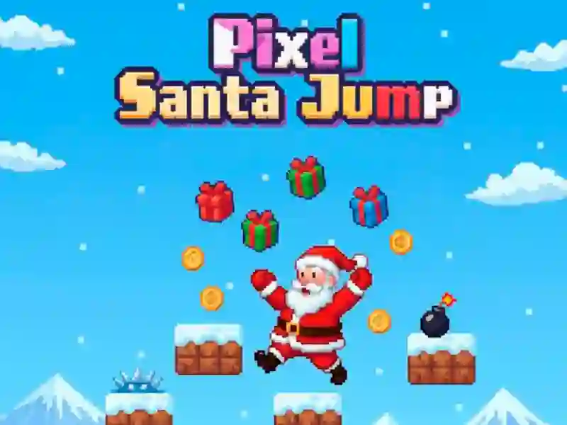 Leikur Pixel Santa Jump á netinu