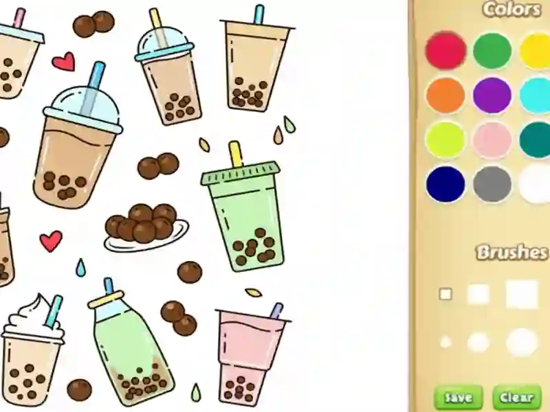 Leikur Sætur boba litarbók fyrir börn á netinu