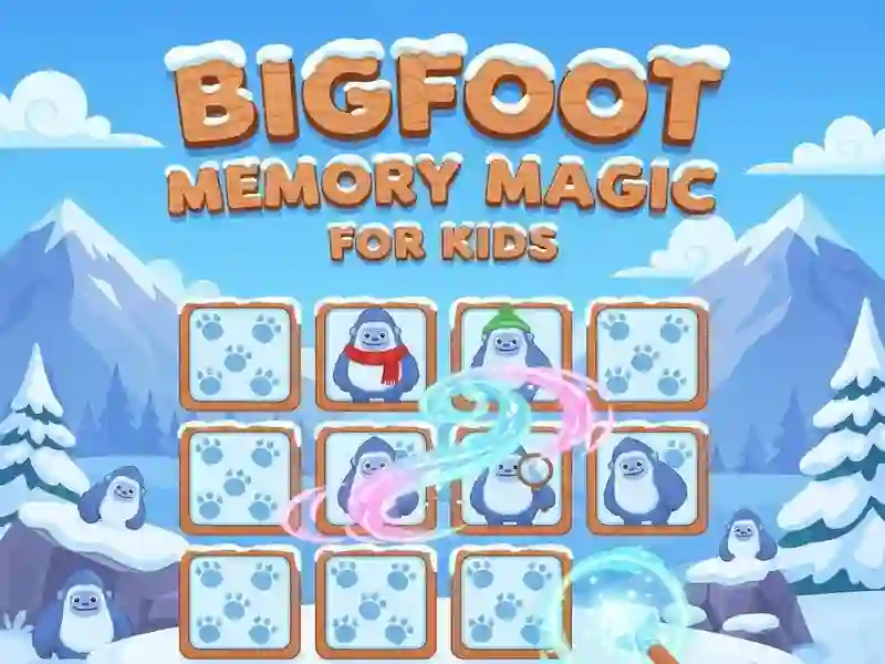 Leikur Bigfoot Memory Magic fyrir krakka á netinu