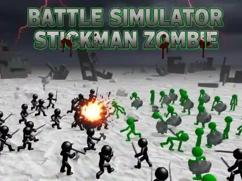 Leikur Battle Simulator Stickman Zombie á netinu