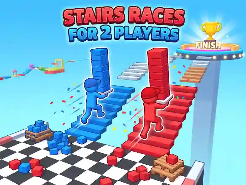 Leikur Stairs Races For 2 Players á netinu