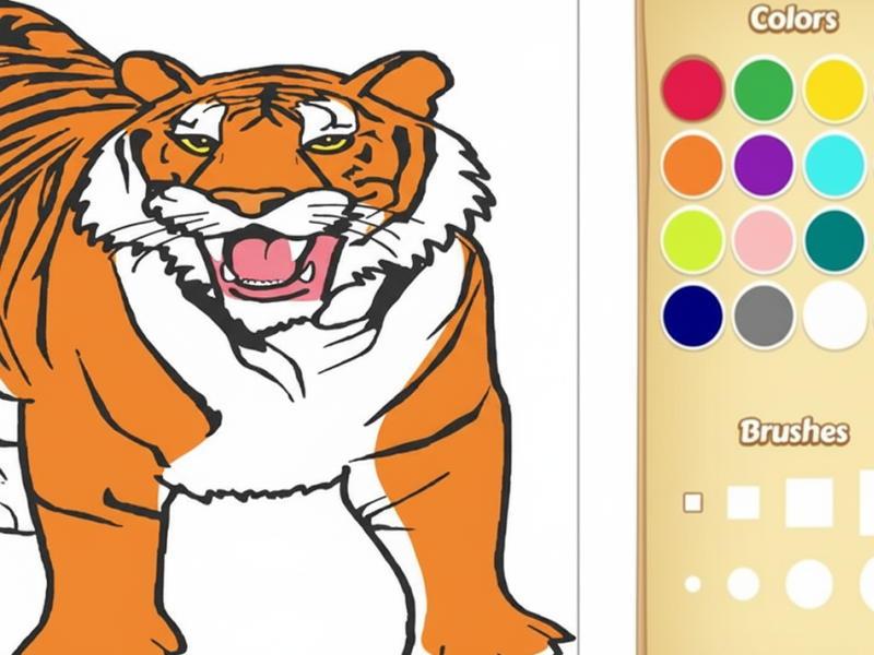Leikur Tiger litarbók á netinu