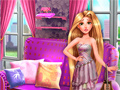 Leikur Finndu kjól Rapunzel á ball á netinu