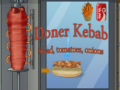 Leikur Doner kebab salat, tómatar, lauk á netinu