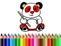 Leikur Aftur í skóla: Panda Litun á netinu