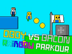 Leikur Obby gegn Bacon Regnbogaparkour á netinu